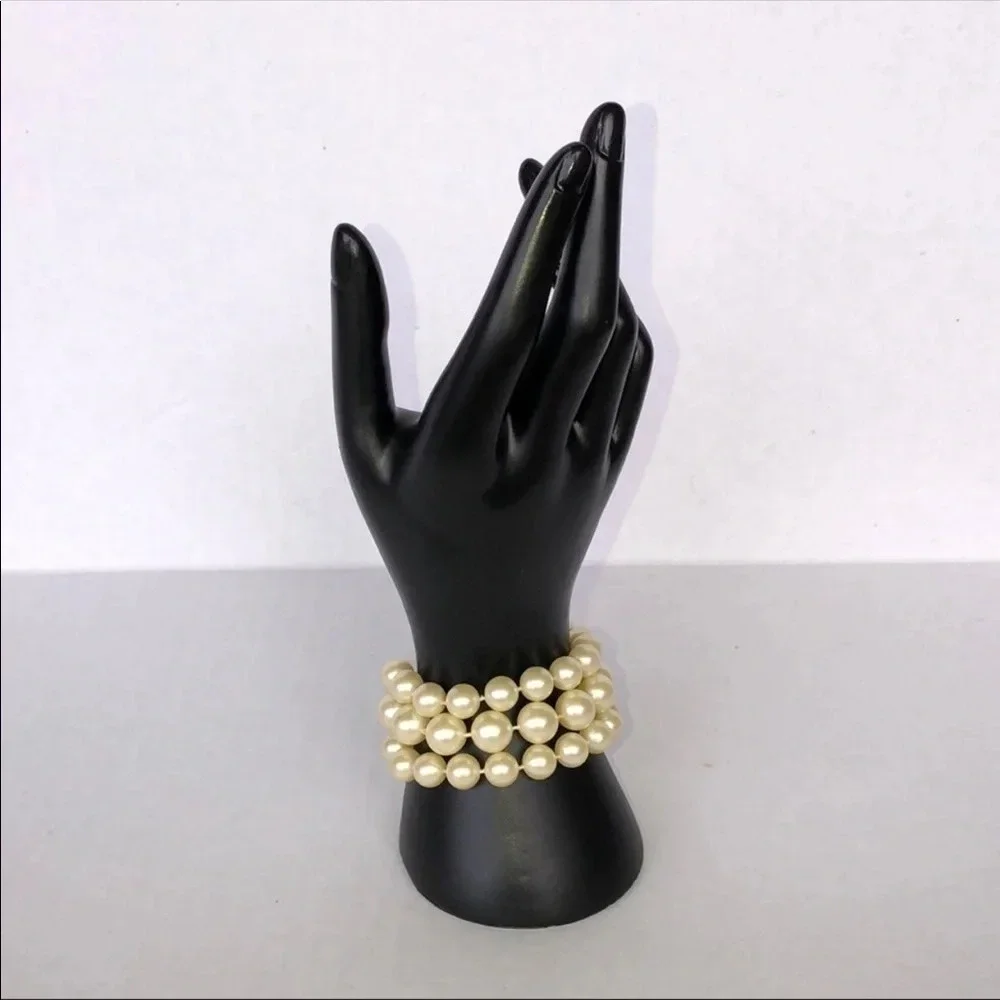 Vintage Marvella 3 Strand Faux Pearl Bracelet